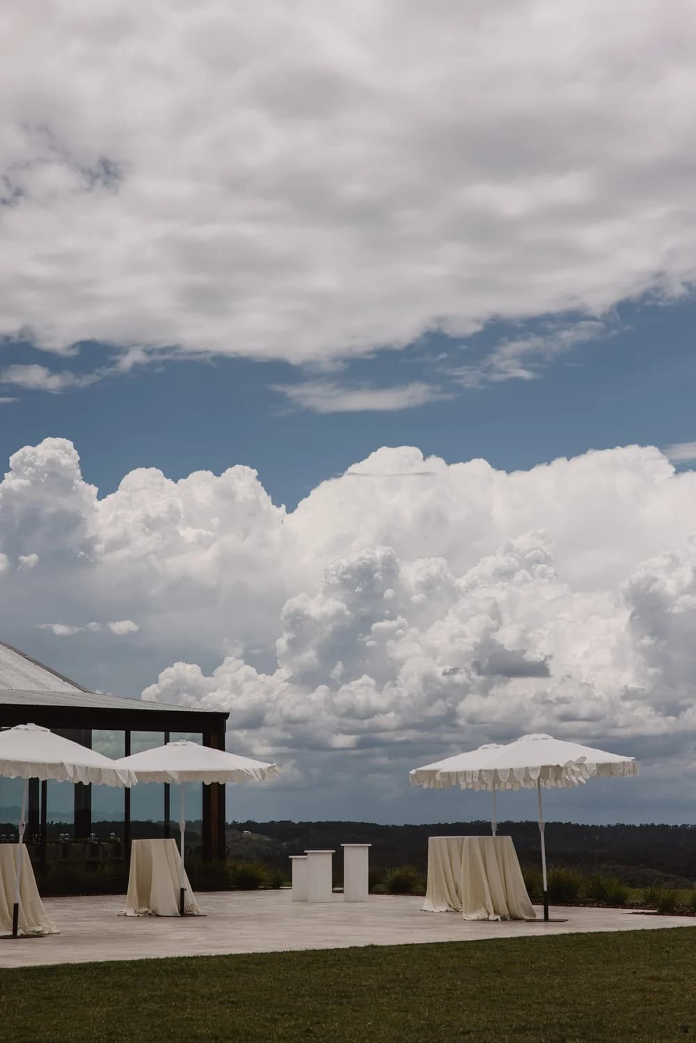Umbrellas on the terrace